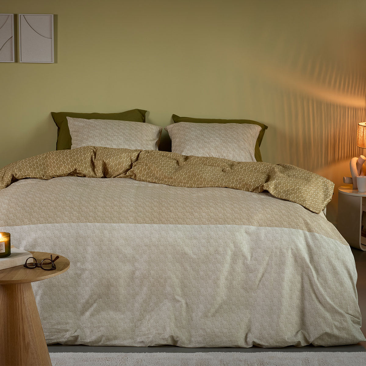 Bedding House Sanna Cotton Percale Quilt Doona Duvet Cover Gold King