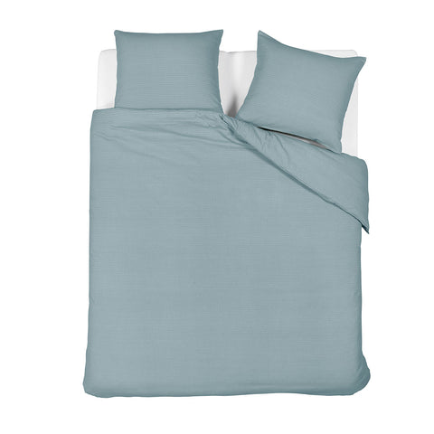 Bedding House Summer Seersucker Quilt Doona Duvet Cover Blue Grey Queen