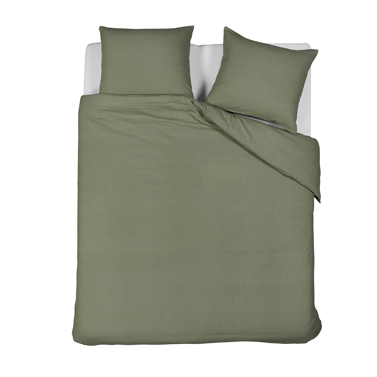 Bedding House Summer Seersucker Cotton Quilt Doona Duvet Cover Green King