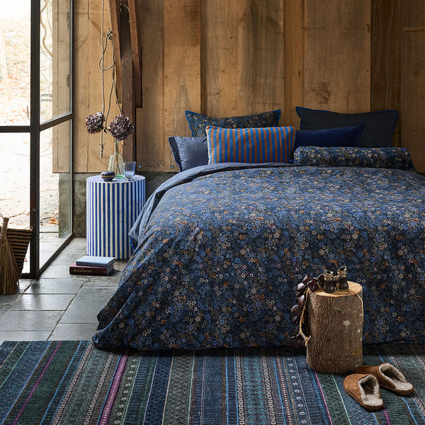 PIP Studio Tutti i Fiori Floral Cotton Quilt Doona Duvet Cover Dark Blue Queen