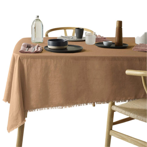Vintage Design Homewares Gypsy Terracotta Linen Cotton Tablecloth 150 x 275cm