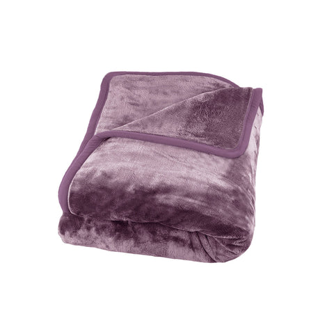 J Elliot Home 800GSM Luxury Winter Mink Blanket Throw Rug Grape Queen