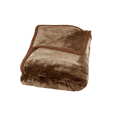 J Elliot Home 800GSM Luxury Winter Thick Mink Blanket Throw Rug Pecan King