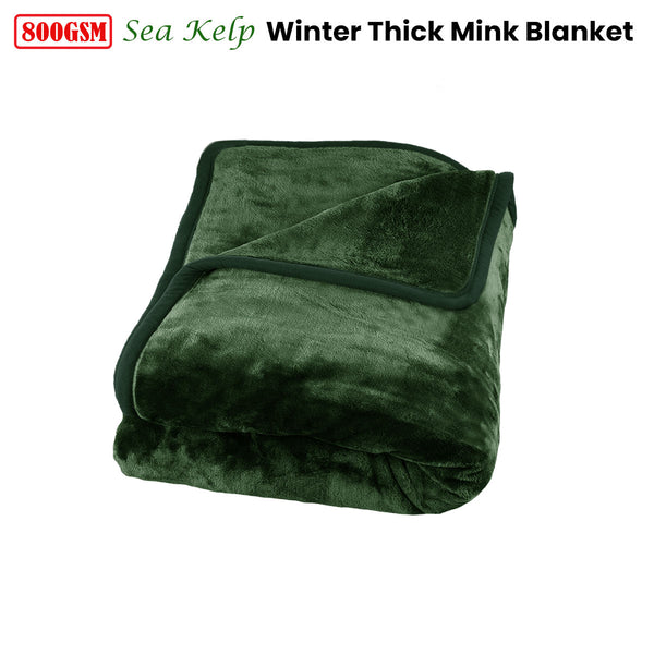 J Elliot Home 800GSM Luxury Winter Thick Mink Blanket Throw Rug Sea Kelp King