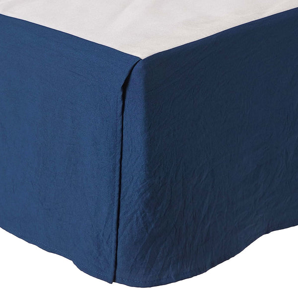 J Elliot Home 6 Pce Ella Pleated Bedspread Comforter Coverlet Navy Single