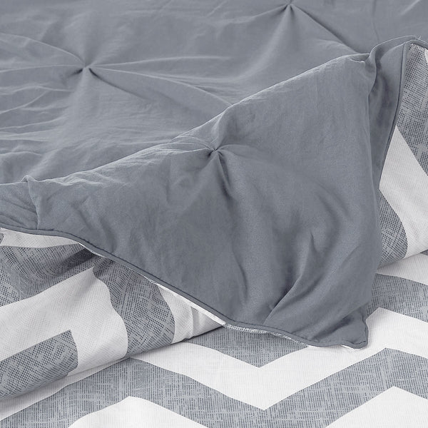 J Elliot Home 7 Pce Ella Pleated Bedspread Comforter Coverlet Grey King