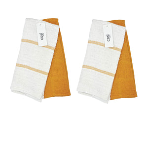 Set of 4 Rosa Cotton Rich Terry Kitchen Tea Towels 42 x 62cm Mustard
