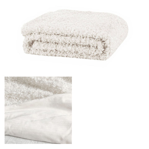 J Elliot Home Lyla Faux Sheep Fur Throw Rug Blanket 130 x 160cm Ivory
