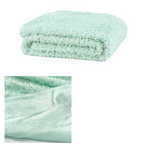 J Elliot Home Lyla Faux Sheep Fur Throw Rug Blanket 130 x 160cm Mint