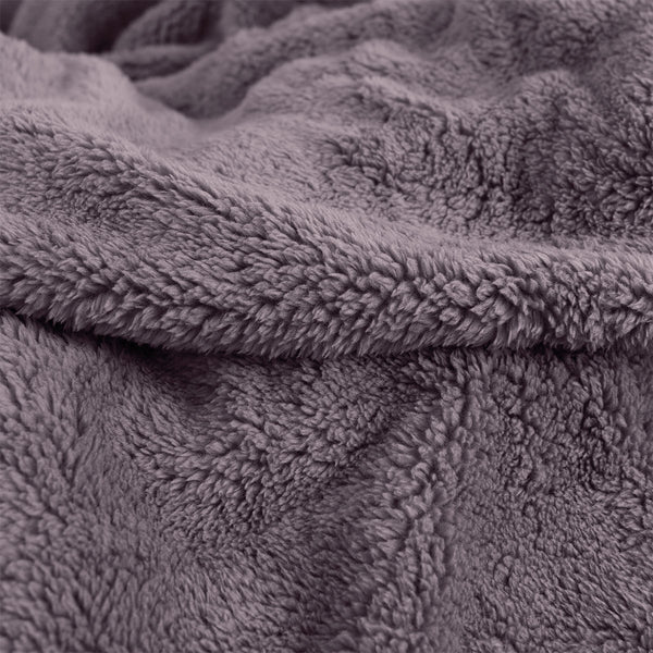 Ardor 260gsm Ultra Soft Teddy Fleece Blanket Throw Rug Queen Mauve Purple