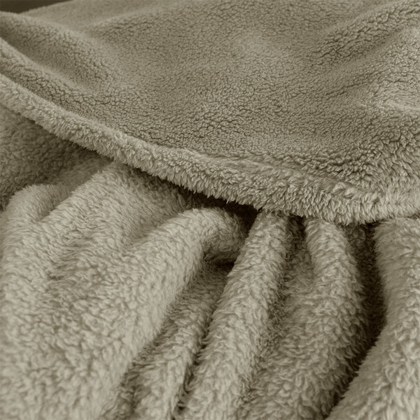 Ardor 260gsm Ultra Soft Teddy Fleece Blanket Throw Rug Queen Natural