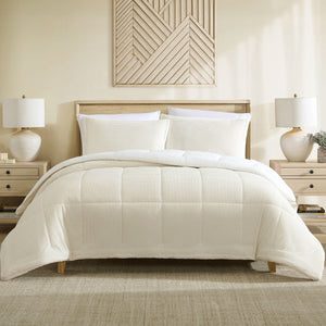 Ardor Avalon 3 Pce Velvet Sherpa Bedspread Comforter Coverlet Cream Queen / King