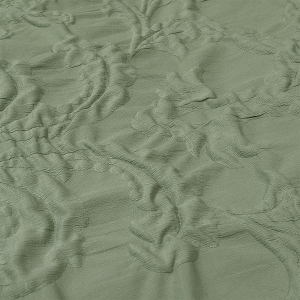 Ardor Adeline Jacquard Damask Quilt Doona Duvet Cover Set Sage Green King