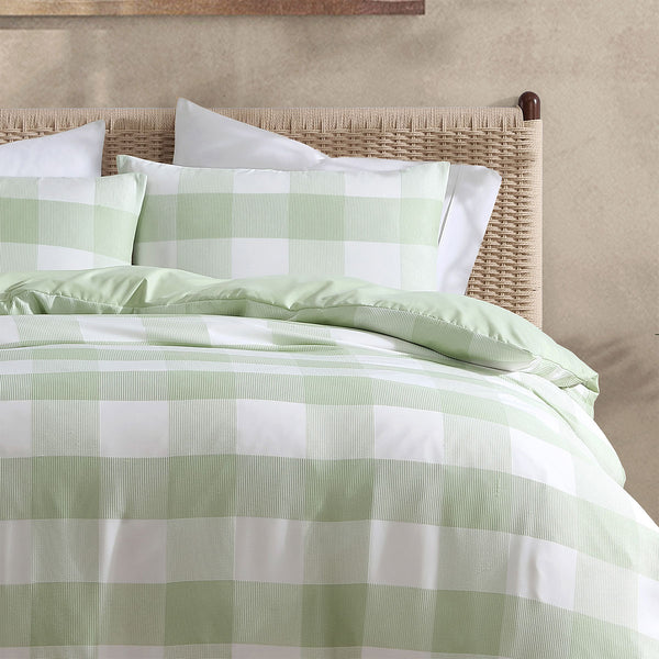 Ardor Ashlea Oversized Waffle Check Quilt Doona Duvet Cover Set Sage Queen