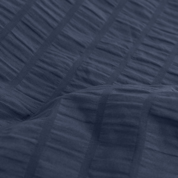 Ardor Byron Seersucker Quilt Doona Duvet Cover Set Navy Blue Queen