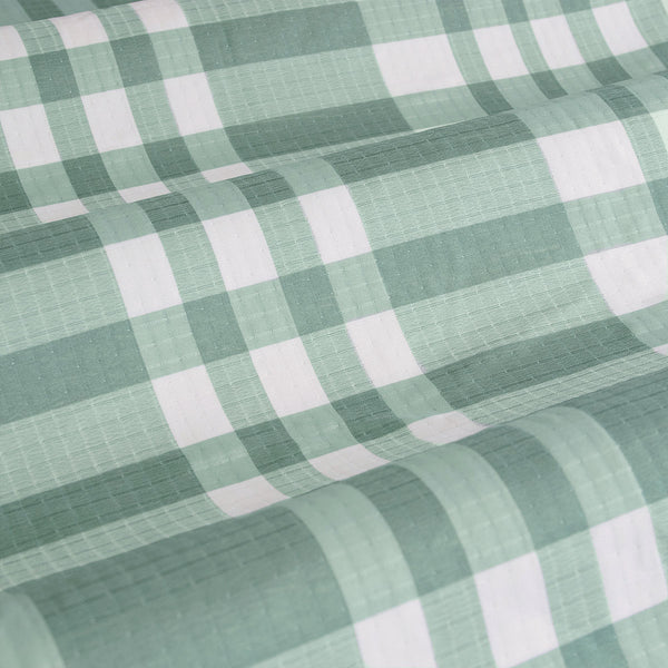 Ardor Ronan Tartan Plaid Jacquard Quilt Doona Duvet Cover Set Green Queen