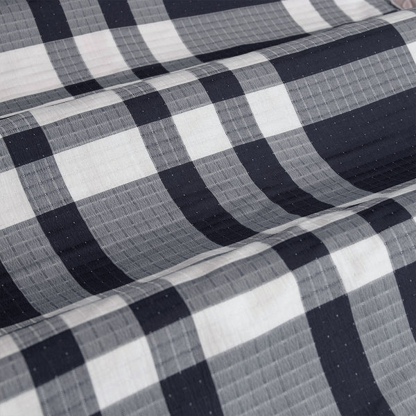 Ardor Ronan Tartan Plaid Jacquard Quilt Doona Duvet Cover Set Navy Blue King