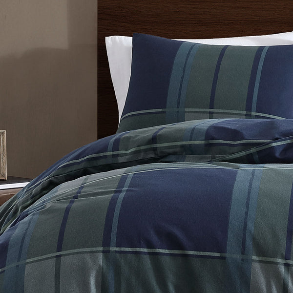 Ardor Sommers Plaid Cotton Flannelette Quilt Doona Duvet Cover Khaki Queen