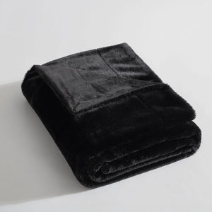 Ardor Benz Faux Fur Sherpa Soft Plush Blanket Throw Rug 130 x 170cm Black