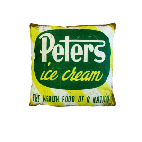 Peters Ice Cream Retro Square Filled Cushion 40cm