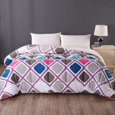 Ramesses Square Microfibre Sherpa Fleece Comforter Bedspread King