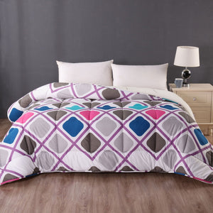 Ramesses Square Microfibre Sherpa Fleece Comforter Bedspread Queen