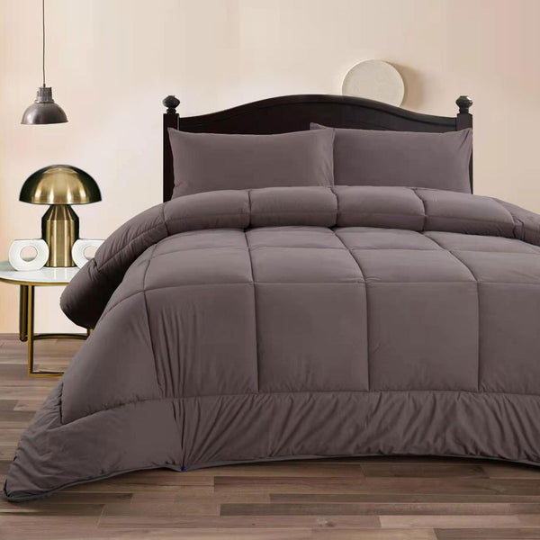 Ramesses 3 Piece Mink Flannel Bedspread Comforter Coverlet Charcoal King