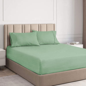 Ramesses 2000TC Bamboo Fitted Sheet Pillowcase Set Avocado King