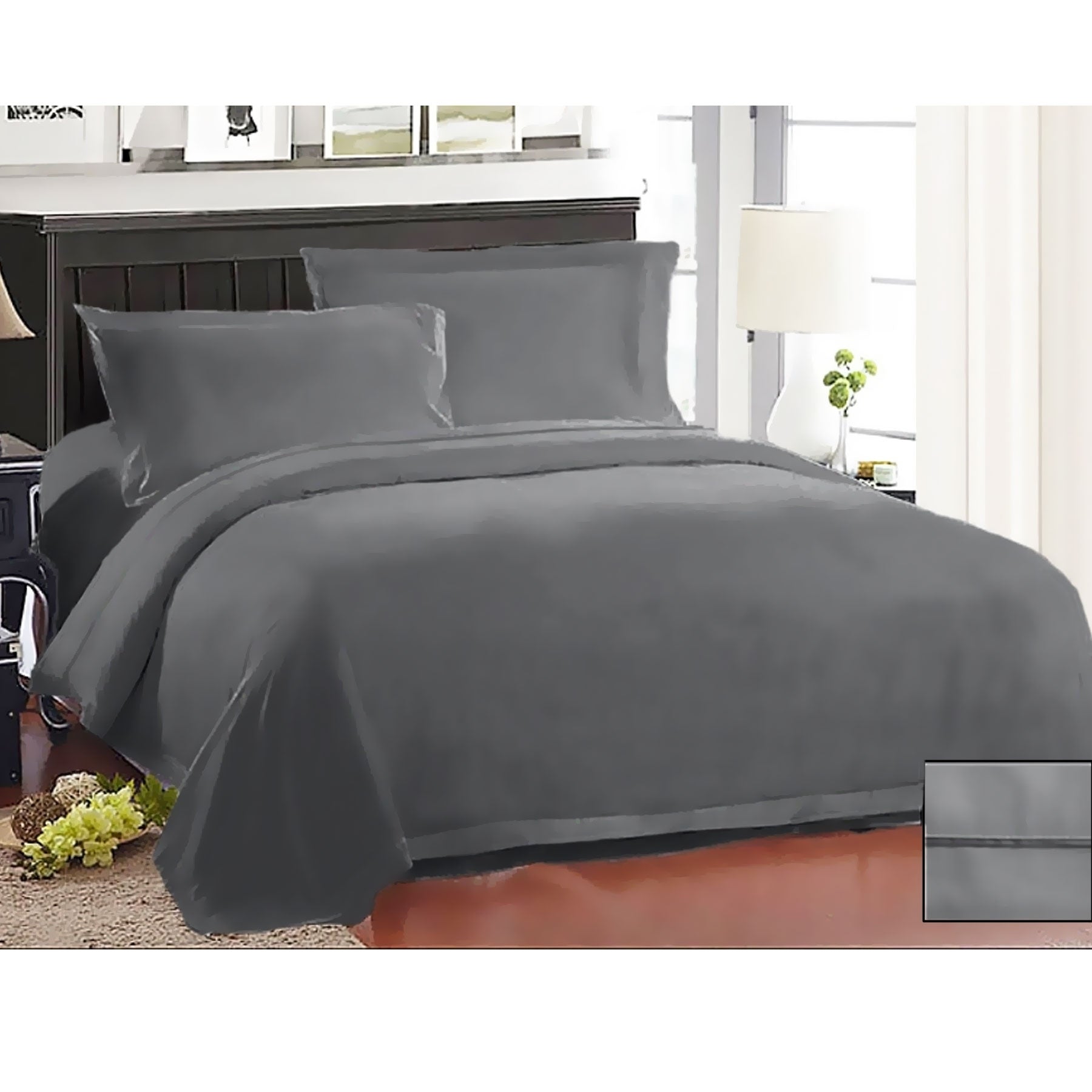 Ramesses 1000TC American Pima Cotton Quilt Doona Duvet Cover Charcoal King