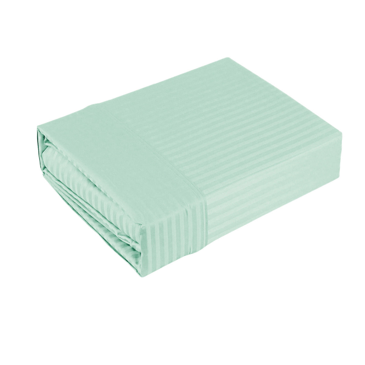 Ramesses 1000TC American Pima Cotton Stripe Flat Fitted Sheet Set Ice Blue Queen