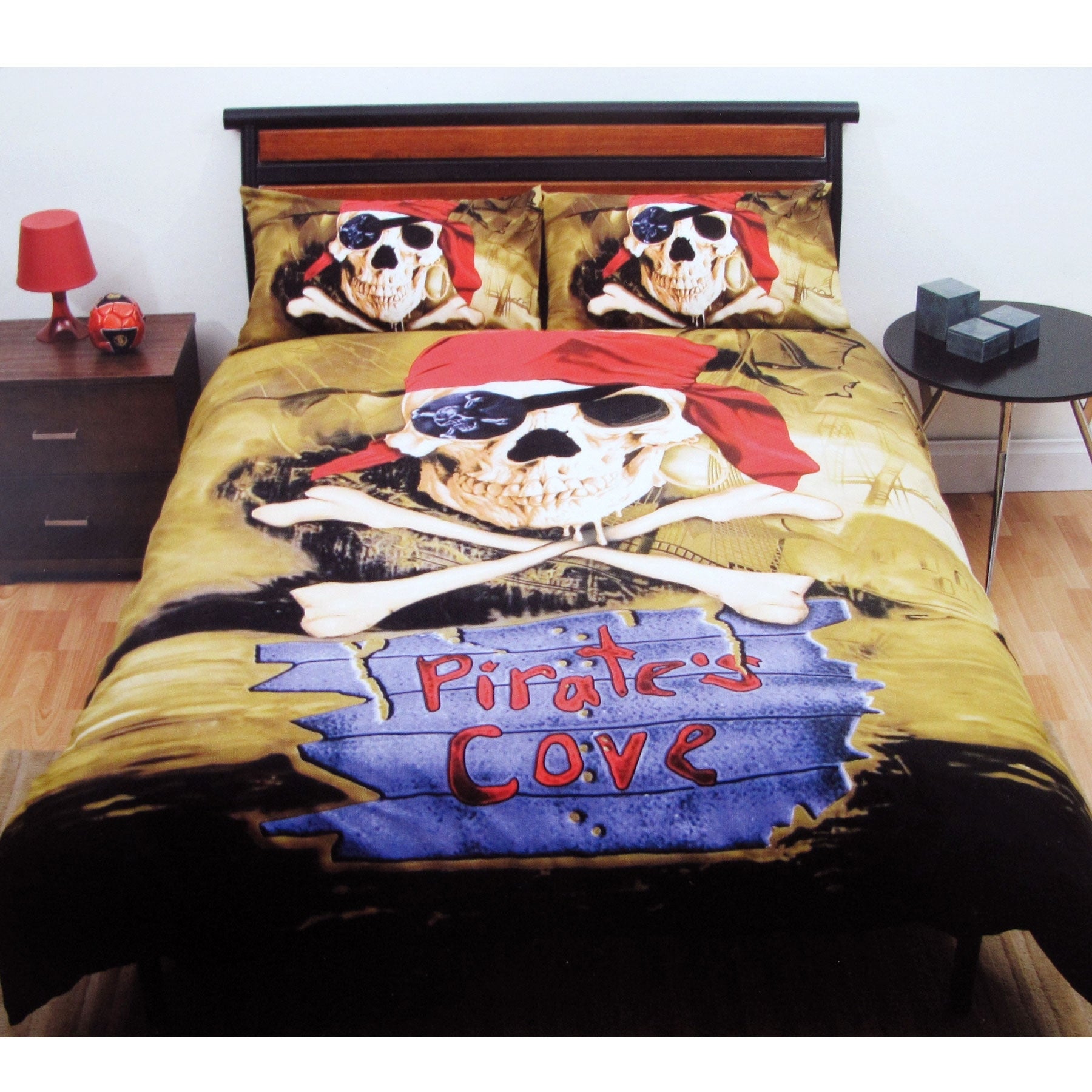 Just Home Pirate's Cove Skull Quilt Doona Duvet Cover Set Queen