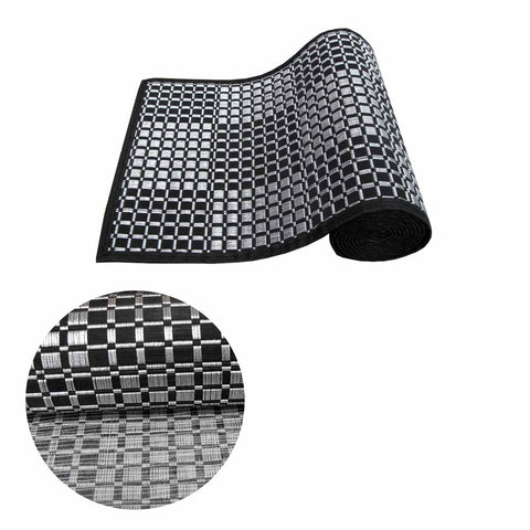 Evie Bamboo Geometric Table Runner Tablerunner 30 x 180cm Silver