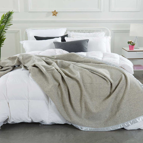 Alastairs 375gsm Australian Merino Wool Blanket Throw Rug King Steel Grey
