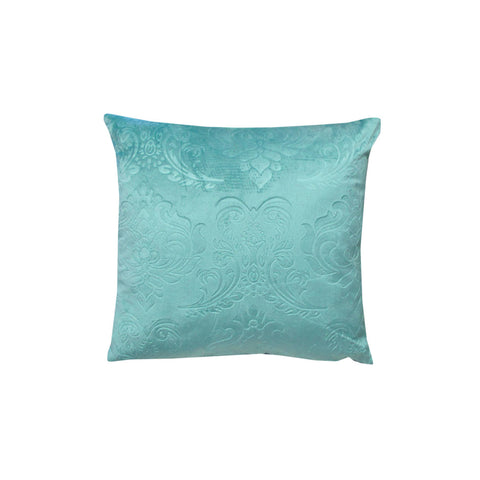 Georges Fine Linens Amara Embossed Damask Square Filled Cushion Sea Green 40cm
