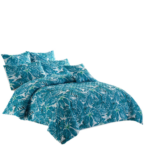 Georges Fine Linens Eden Quilted Lattice Quilt Doona Duvet Cover Blue Double