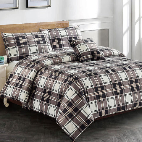 Georges Fine Linens Jaimee Tartan Checked Quilt Doona Duvet Cover Queen
