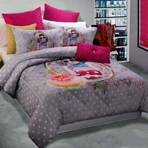 Georges Fine Linens Vogue Fashion Woman Quilt Doona Duvet Cover Silver Queen