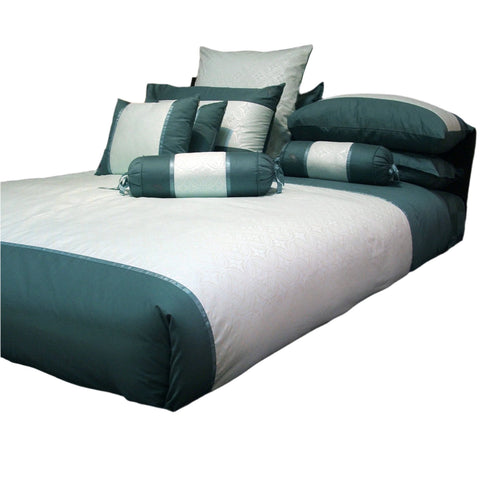 Orient Sense Petra Jacquard Cotton Quilt Doona Duvet Cover Set Green Queen