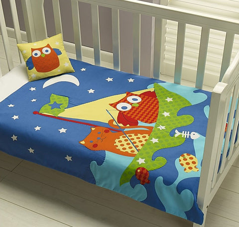 Jiggle & Giggle Owl And The Pussycat Bedspread Comforter Coverlet and Cushion