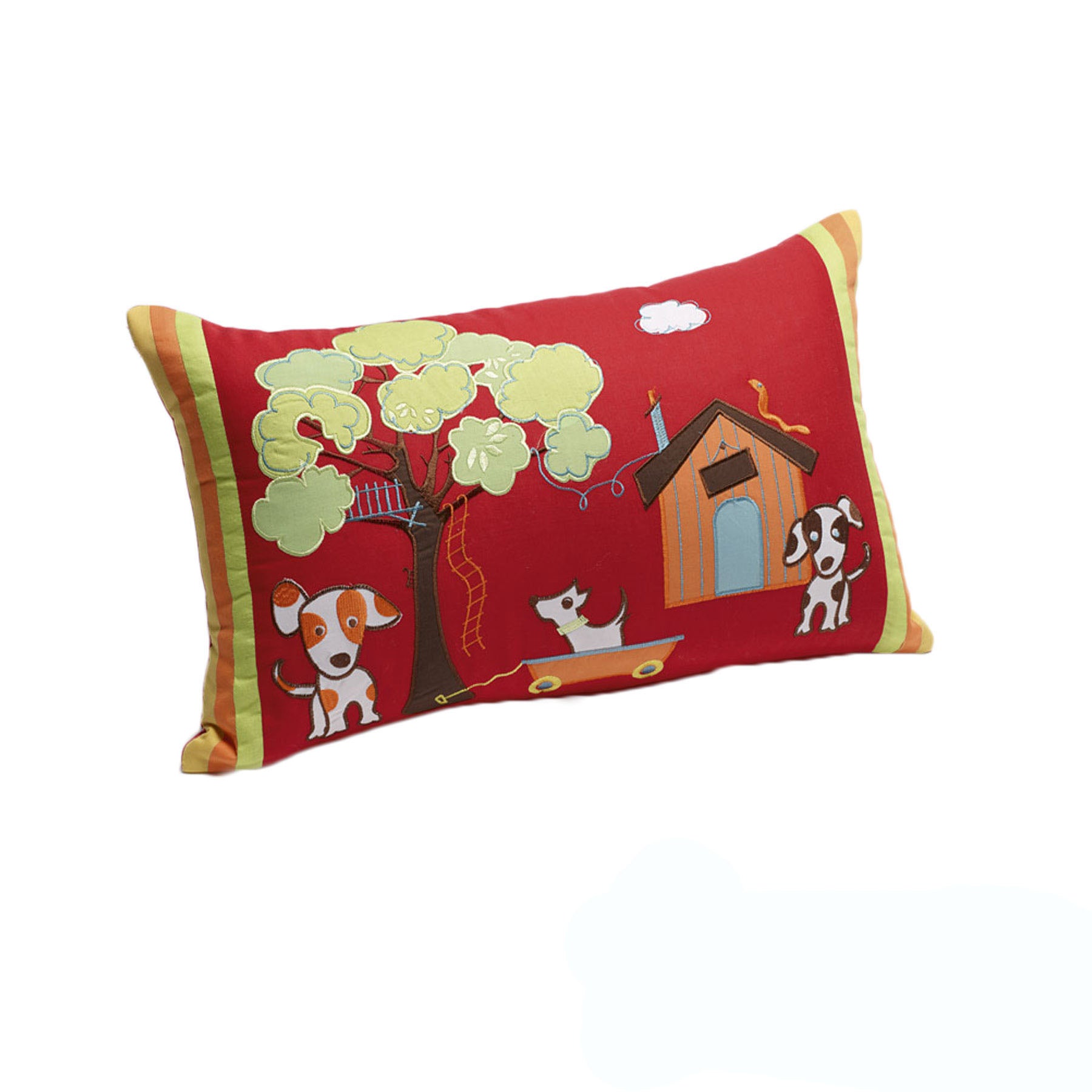 Jiggle & Giggle Oliver Dogs Red Filled Oblong Cushion 30cm x 50cm