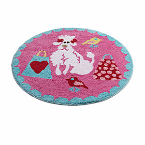 Jiggle & Giggle Born To Shop Girls Nursery Bedroom Floor Rug Round 80cm