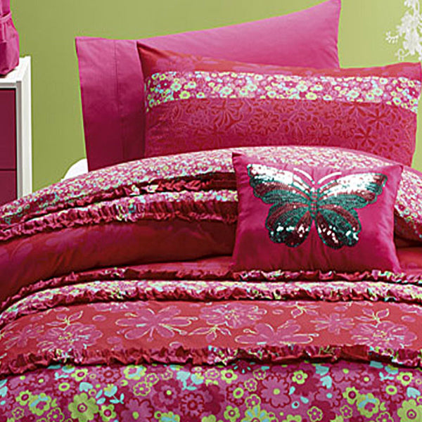 Jiggle & Giggle Katrina Floral Kids Nursery Quilt Doona Duvet Cover Pink Queen