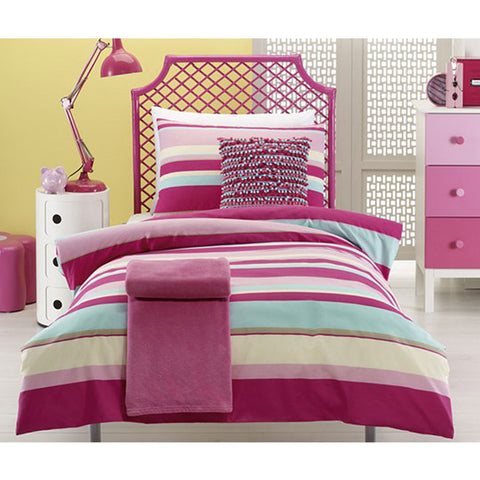 Jiggle & Giggle Ruby Quilt Doona Duvet Cover Set Pink Queen