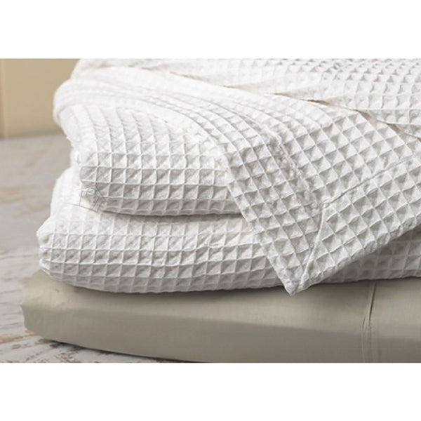 Jenny Mclean Ardent Super Soft Cotton Waffle Blanket Throw White Queen