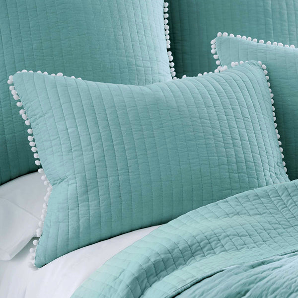 Jenny Mclean Clavo Pompom Bedspread Coverlet Comforter Quilt Blue Super King