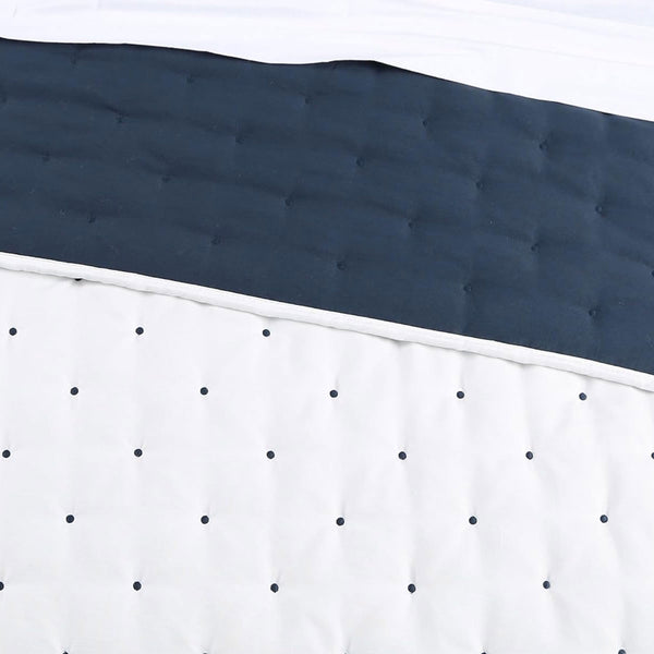 Jenny Mclean Swiss Dots Reversible Bedspread Comforter Coverlet Blue White Super King