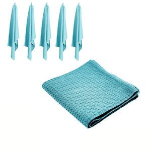 Rans Set of 6 Cotton Waffle Tea Towels 50 x 70cm Island Paradise Blue