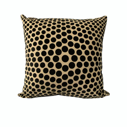 Rapee Eden Circles Flocked Square Filled Cushion Stone 43cm