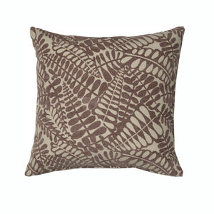 Rapee Josephine Floral Leaves Square Filled Cushion Coconut 45cm