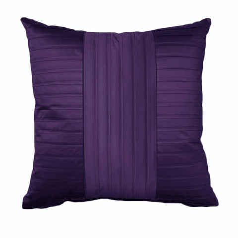 Rapee Morocco Stark Pleated Satin Square Filled Cushion Plum Purple 50cm